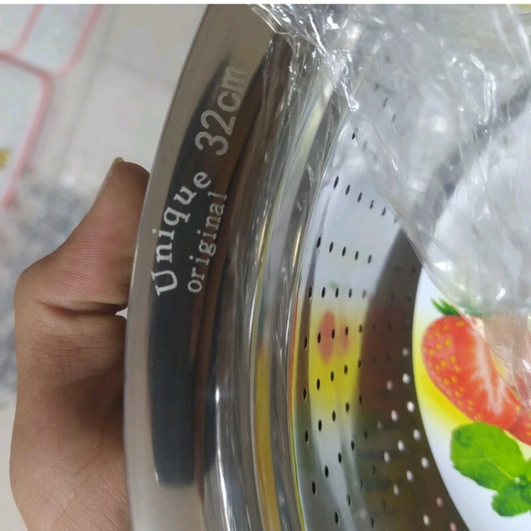 سایزبندی کامل ست آبکش و لگن استیل برند یونیک اصل