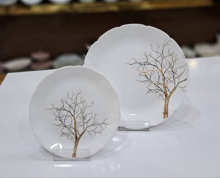 بشقاب و ظروف سرویس آرکوپال نیلوفری با کیفیت عالی