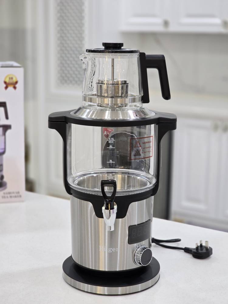 سماور برقی روگن مدل RU-1590 با قوری و پنل دیجیتال در آراز شاپینگ